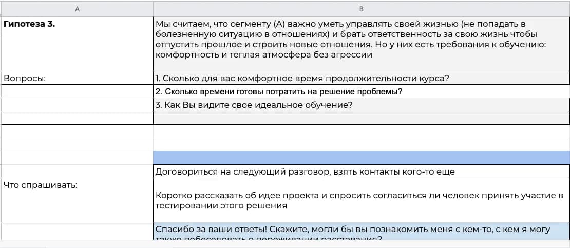 Гипотеза 3 и завершение разговора